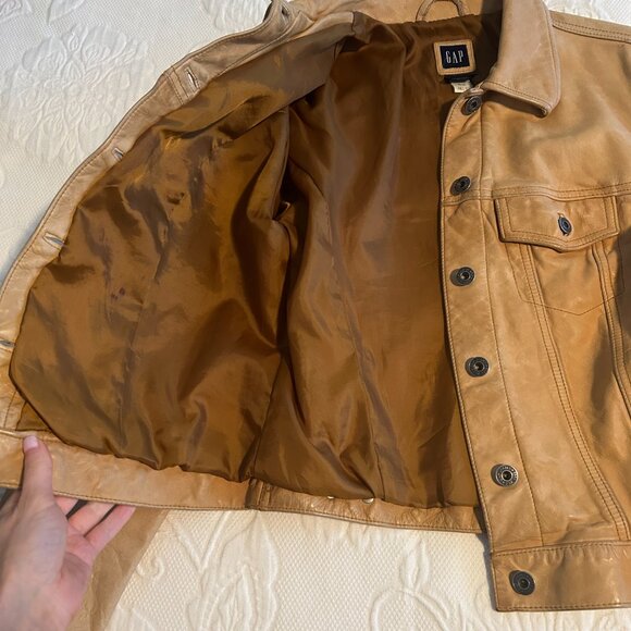 Gap Vintage Classic Leather Jacket (Size M) - Picture 3 of 10